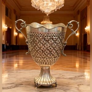 Vintage Lacquered S/P Forever Lovely & Beautiful Trophy Vase Made in India